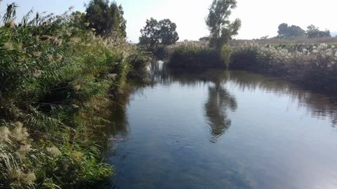 Jordan River Slow Drone Video stock 227708619