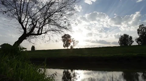 Jordan river. time lapse Stock Footage 46189508