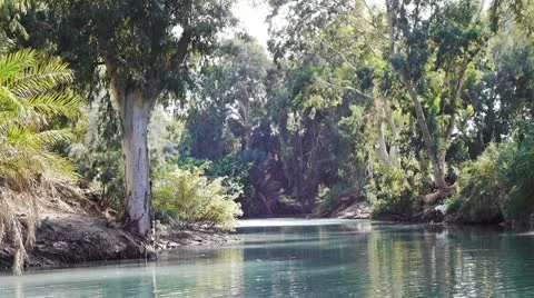 Jordan river tranquil landscape view Stock Footage 11304581