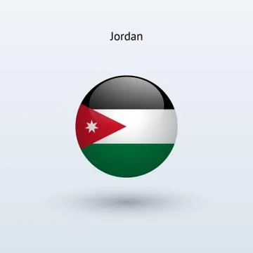Jordan round flag. Vector illustration. Stock-Illustration