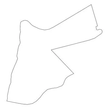 Jordan - solid black outline border map of country area. Simple flat vector 스톡 일러스트