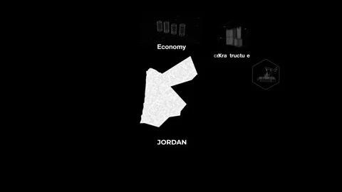 Jordan technology map with animated charts Stock Footage 341647422