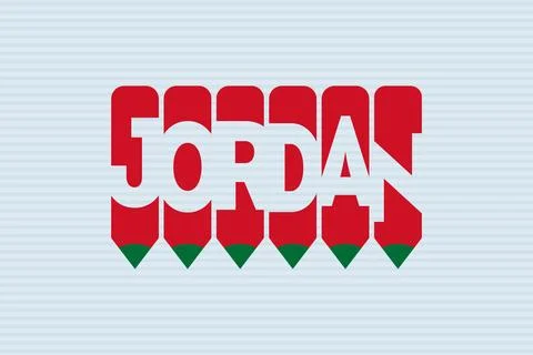 Jordan text with Pen symbol creative ideas design. Stock Illustration
