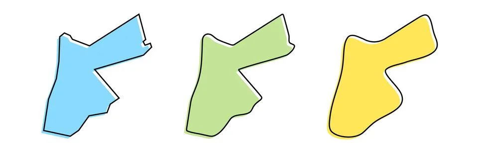 Jordan vector country map in three levels of smoothness Stock Illustration
