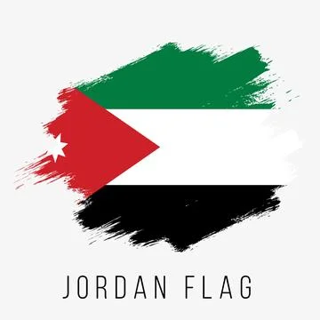 Jordan Vector Flag. Jordan Flag for Independence Day Stock Illustration