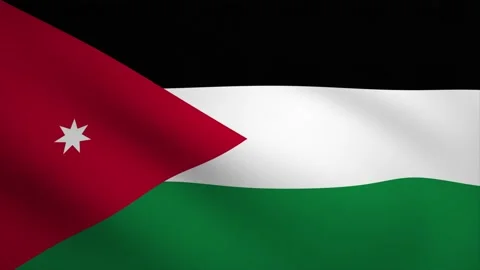 Jordan Waving Flag Background Animation. Looping seamless 3D animation. Mot.. Stock Footage 232219148