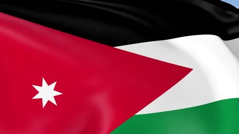 Jordan Waving Flag Background Loop Stock Footage 317842910