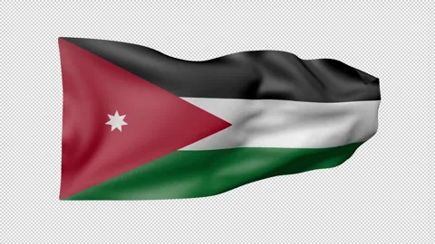 Jordan Waving Flag Transparent Alpha Video stock 274433140