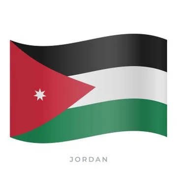 Jordan waving flag vector icon. Vector illustration isolated on white. Stock-Illustration