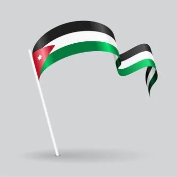Jordan wavy flag. Vector illustration Stock Illustration