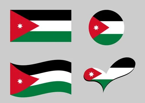 Jordanian flag. Stock Illustration