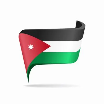 Jordanian flag map pointer layout. Vector illustration. 스톡 일러스트