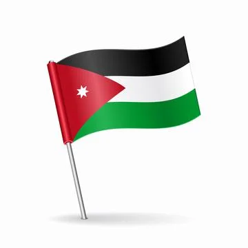 Jordanian flag map pointer layout. Vector illustration. Stock Illustration