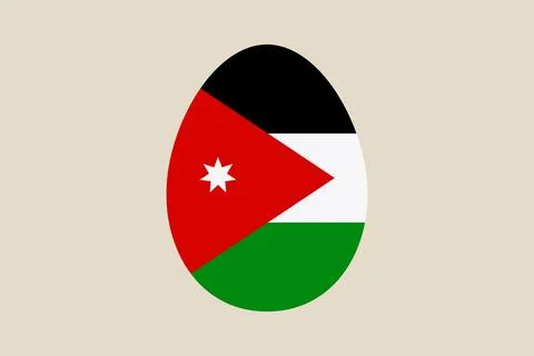 Jordanian flag painted on an Easter egg, a simple vector illustration for n.. Stock Illustration