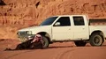 Jordanian near his car in Wadi Rum desert, Hashemite Kingdom of Jordan HD Footage