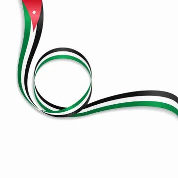 Jordanian wavy flag background. Vector illustration. Stock Illustration