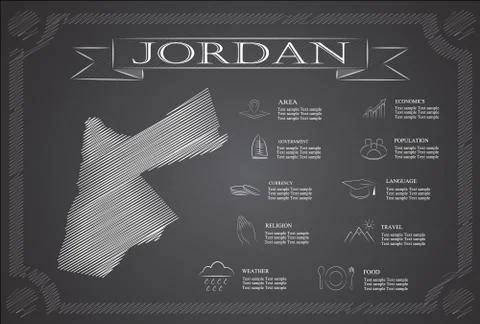 Jordan,infographics, statistical data, sights. Stock Illustration