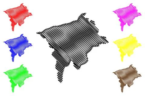 Jorhat district (Assam State, Republic of India) map vector illustration, scr Stock Illustration