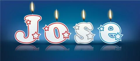 Jose written with burning candles Stock Illustration