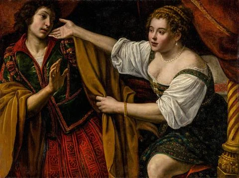 Joseph and potiphar's wife..More Stock Illustration