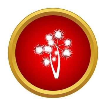 Joshua tree flat icon in red circle イラスト素材