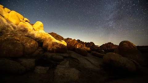 Joshua Tree Rock Formations 4K Motion Timelapse Stock Footage 112356283