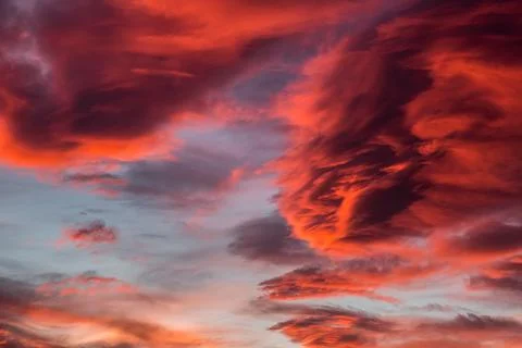 Joshua Tree Sunset Sky Clouds, Joshua Tree National Park, California Stock Photos