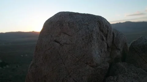 Joshua tree view mountain sunset Stock Footage 147417487