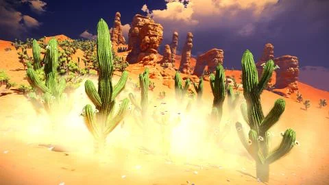 Joshua trees on desert Illustrazione stock