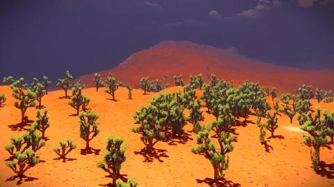 Joshua trees on desert Stock-Illustration