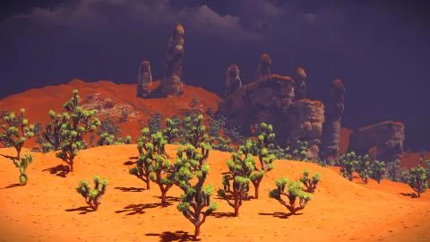 Joshua trees on desert Stock Illustration