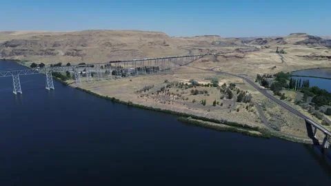 Joso High Bridge over the Snake River in Washington Stock Footage 319353353
