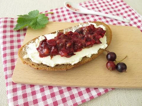 Jostaberry jam for breakfast Foto stock