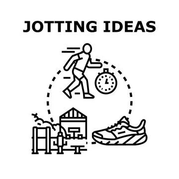 Jotting down business ideas for active lifestyle planning Stock Illustration