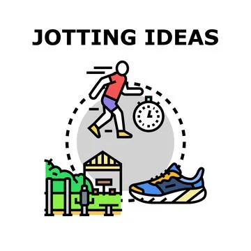 Jotting down business ideas for active lifestyle planning Stock Illustration
