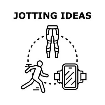 Jotting ideas while running or doing physical exercise Stock Illustration
