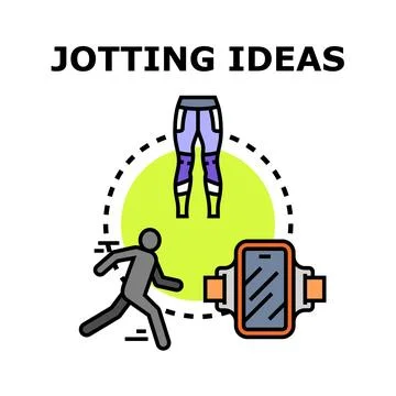 Jotting ideas while running or doing physical exercise Ilustración de archivo
