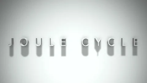Joule cycle 3D title animation with shadows on a white background Stock Footage 297796842
