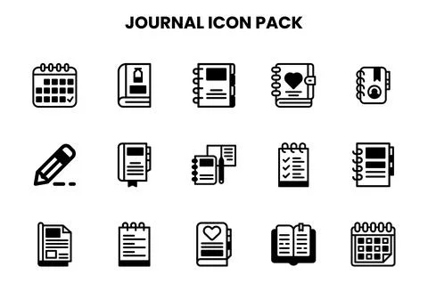 Journal DuoTone Set Icons Pack イラスト素材
