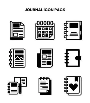 Journal DuoTone Vector Icons Pack 스톡 일러스트