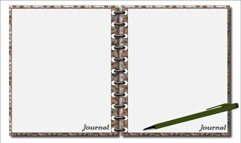 Journal with pen and pattern Stock-Illustration