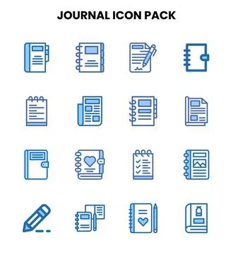 Journal Two Colour Vector Icons Pack イラスト素材