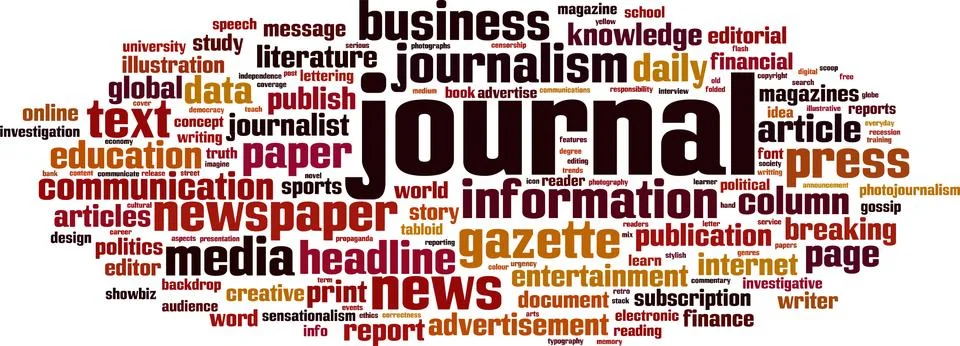 Journal word cloud concept Stock Illustration