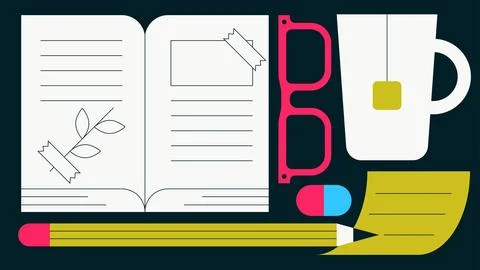 Journaling Flat Concept Illustration Stock Illustration
