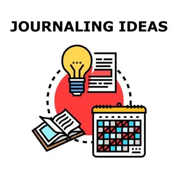 Journaling ideas concept developing creative notes and planning 库存插图