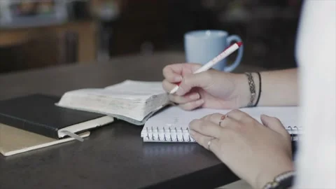 Journaling at a shop Stock Footage 232870216
