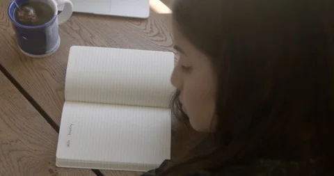 Journaling through Anxiety Stock Footage 129714063