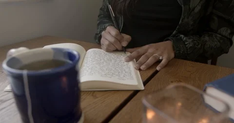 Journaling through Anxiety Video stock 129714562