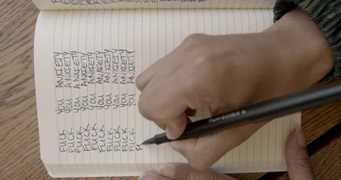 Journaling through Anxiety Video stock 129714992