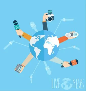 Journalism concept in flat style Stock Illustration